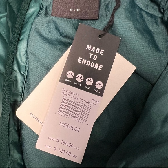 •new• ELEMENT Wolfboro Track Puff Ultralight Jacket - Picture 11 of 12